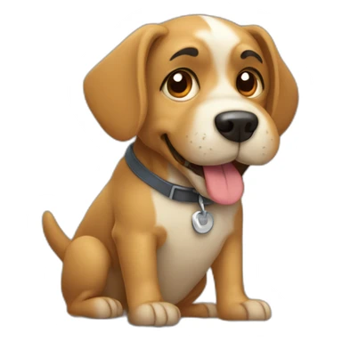 dog is typing into computer sticker