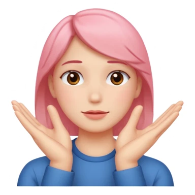 blushing with fingers sticker