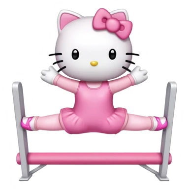 Hello Kitty doing a gymnastics straight jump sticker