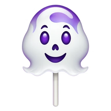 ghost lolipop purple and white sticker