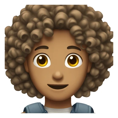 teenage with curly hair and tan skin is a male sticker