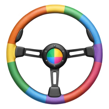 steering wheel with trans pride flag colors sticker