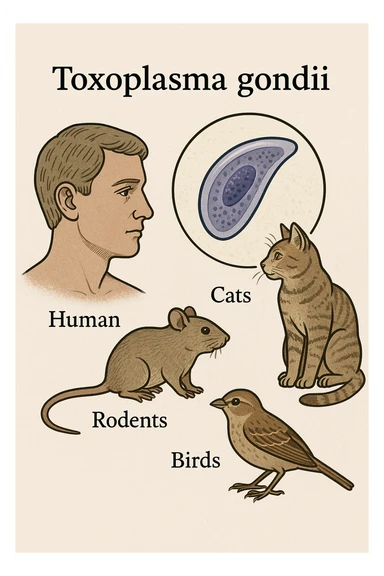 Toxoplasma gondii, che infetta tutti gli animali a sangue caldo, compreso l'essere umano sticker