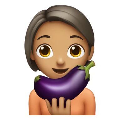 Girl eating an eggplant  sticker