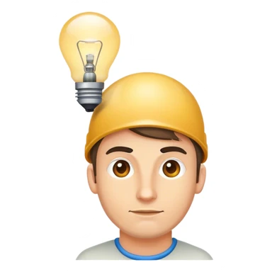 caucasian programmer with lamp on a head sticker