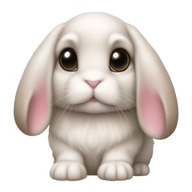 Holland lop Bunny with light pink heart eyes  sticker
