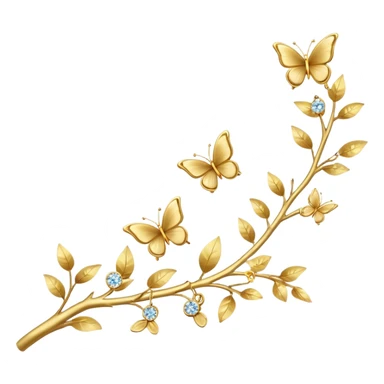 delicate branch with earrings and butterflies sticker