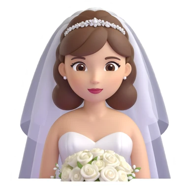 A bride with brown hair sticker