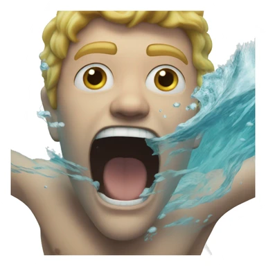 a man screaming under water sticker