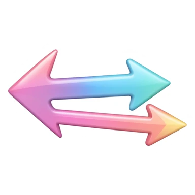 Pink Pastel rainbow arrow pointing left sticker