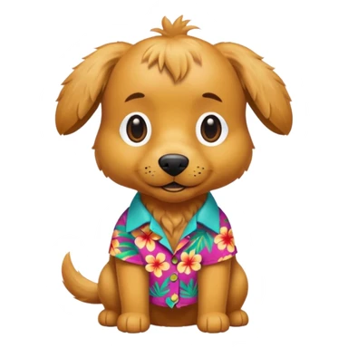 Goldern Dog – wearing colorful aloha shirt sticker