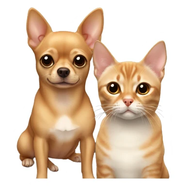 Cinnamon Chihuahua and brown Scottish cat  sticker
