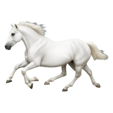 white horse galloping  sticker