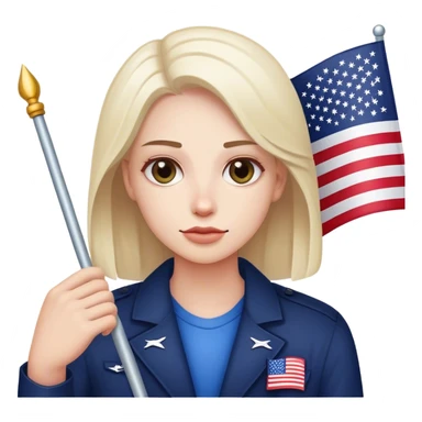 white american with usa flag sticker