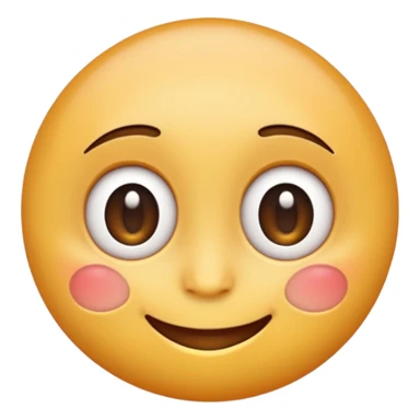"A high-quality 3D cartoon-style smiling face emoji with big round eyes, soft shadows, and glossy texture, centered on a white background, high-resolution PNG, emoji style like Apple or WhatsApp" sticker
