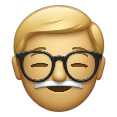 un visage rond avec des lunettes qui fume sticker