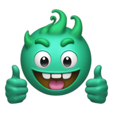 A small video game monster with a thumbs up to signify "GG" (Good Game). sticker
