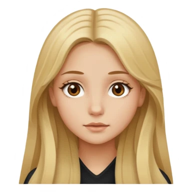 Chica de lentes ojos cafés, cabello largo rubio-castaño aesthetic  sticker