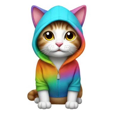 Cat wearing hoodie sticker
