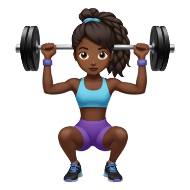 black dark girl tied hair lifting weights gym sticker