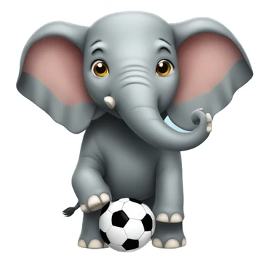 Soccer playing elephant sticker