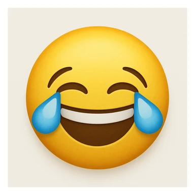 yellow laughing face emoji sticker