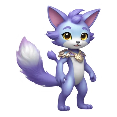 Anthro-Pastel-Fur-Sona-Chibi-Shiny-Fakémon full body sticker