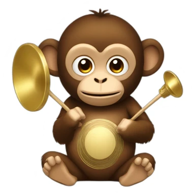 monkey with cymbals sticker