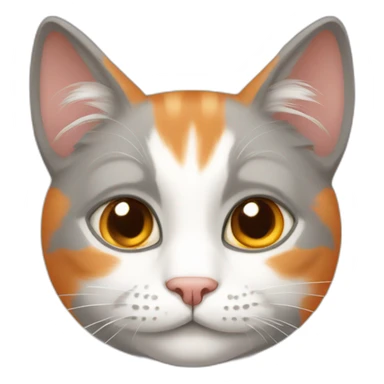 orange gray and white cat sticker
