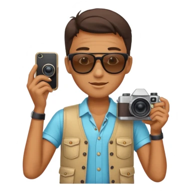 fotographer with summer clothes and sun glasses sticker