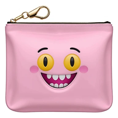 pink stoney clover lane rectangle pouch with shiny gold zipper teeth and a circle zipper puller  sticker