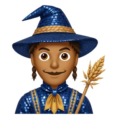 Scarecrow from The Wizard of Oz with dark blue sequin outfit sticker
