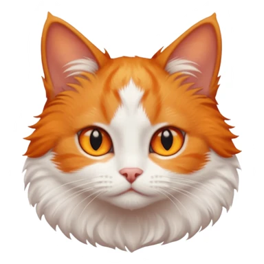 tiny ginger and white cat with deep orange eyes sticker