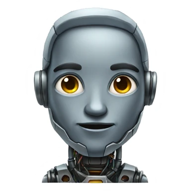 half human half robot sticker