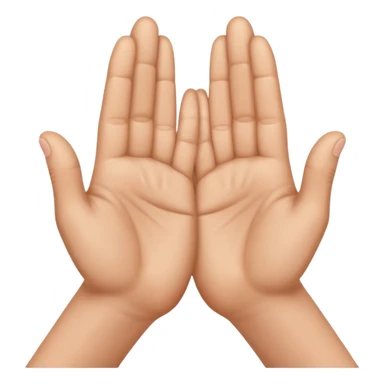 hands in a praying gesture, POV view, thumbs facing forward sticker
