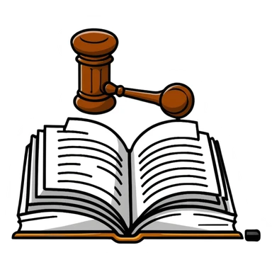 Law book with gavel sticker