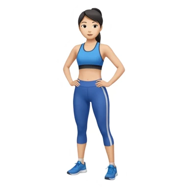 Asian women shining confident full body silm work out sticker