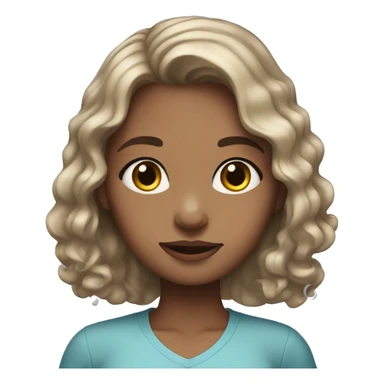 Girl with medium skin tone, blue eyes, and wavy hair  sticker