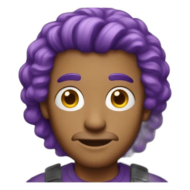 man with purple hair sticker