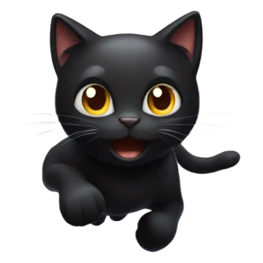 Black cat running light speed sticker