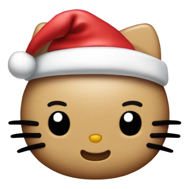 Hello kitty head wearing a Santa hat sticker