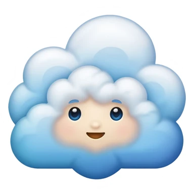 create a realistic emoji showing a cloud with blue gradient sticker