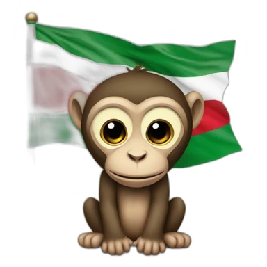 Monkey with palestine flag sticker