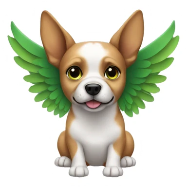 Dog with green wings sticker