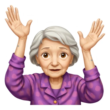 Old lady hands up raise the roof sticker