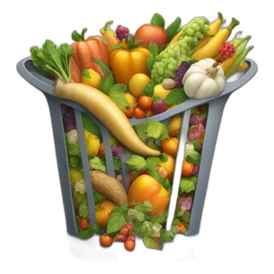 a large horn-shaped container overflowing with produce, flowers, or nuts sticker