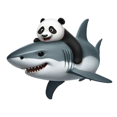 Panda on a shark  sticker