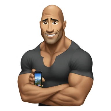 the rock with mobile phone sticker
