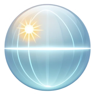 Delicate ethereal energy sphere with subtle radiating lines, personal style essence, soft minimalist design sticker