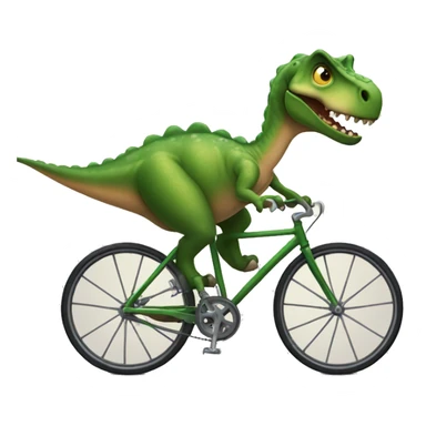 Dino on bicycle pointing sticker